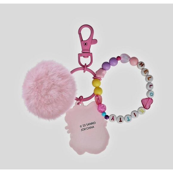 NEW WITH TAGS SANRIO HELLO KITTY POM POM BRACELET KEY CHAIN - Picture 4 of 6
